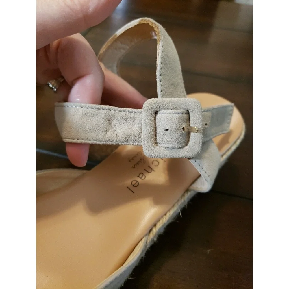 Eric Michael Shannon Suede Wedge Espandrille Sandals Size 40 US 9- 9 1/2
